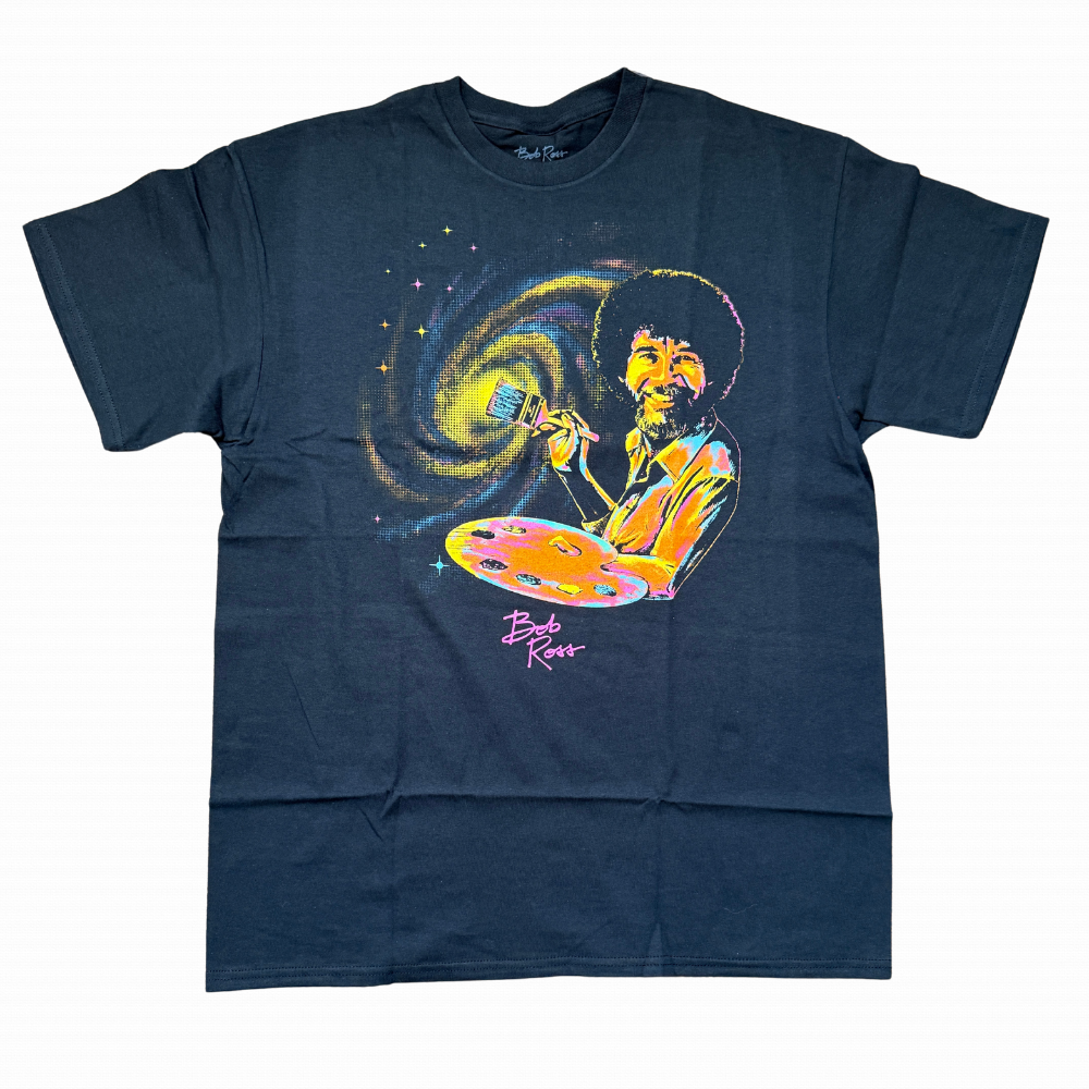 Bob Ross 'Outer Space' Galaxy Tee, Black