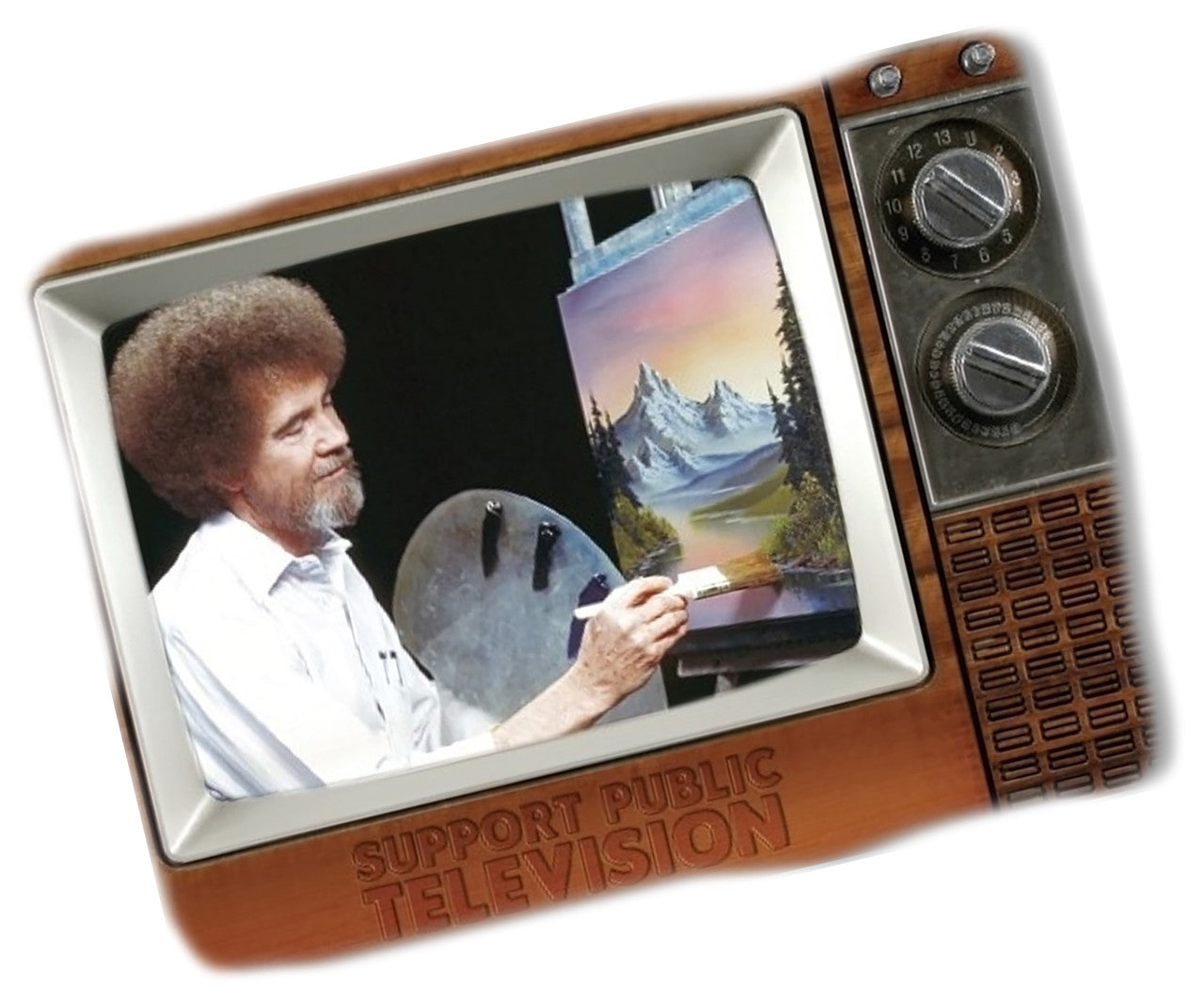Bob Ross Retro TV Fleece Throw Blanket, 45 x 60 inch